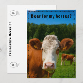 Funny Country Western Cow Ranch and Farm Style  Einladung