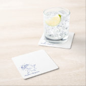 funny couple Hand Drawn  wedding Rechteckiger Pappuntersetzer (Vor Ort)