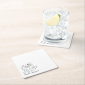 funny couple Hand Drawn  wedding Rechteckiger Pappuntersetzer (Vor Ort)