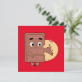 Funny Couple Liebe Pancake Eating Choco Einladung (Stehend Vorderseite)