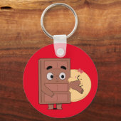 Funny Couple Liebe Pancake Eating Choco Schlüsselanhänger (Vorderseite)