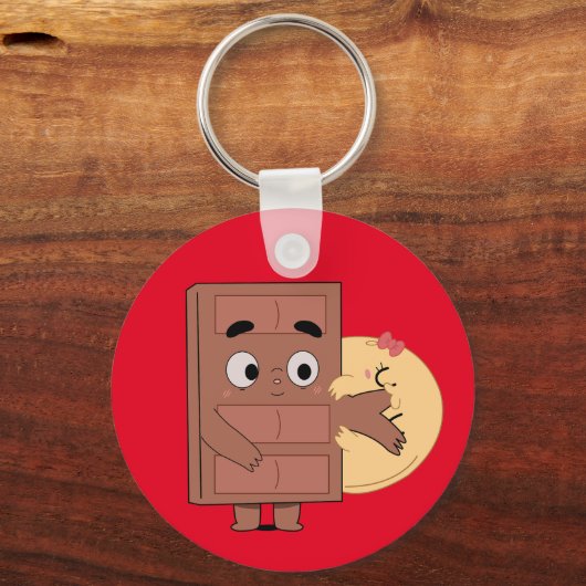 Funny Couple Liebe Pancake Eating Choco Schlüsselanhänger (Vorderseite)