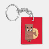 Funny Couple Liebe Pancake Eating Choco Schlüsselanhänger (Vorderseite links)