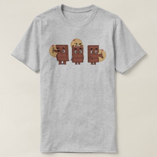 Funny Couple Matching Liebe Pancake Eating Choco T-Shirt (Design vorne)