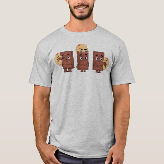 Funny Couple Matching Liebe Pancake Eating Choco T-Shirt (Vorderseite)
