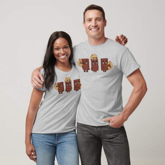 Funny Couple Matching Liebe Pancake Eating Choco T-Shirt (Unisex)