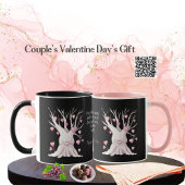 Funny Couple Matching Pink Heart Tree Valentines Tasse