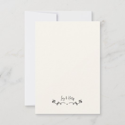 Funny Couple minimale Verlobung Einladung (Rückseite)