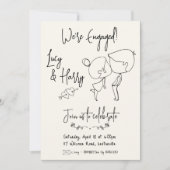 Funny Couple minimale Verlobung Einladung (Vorderseite)