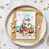 Funny Couple Otters Wedding Save The Date