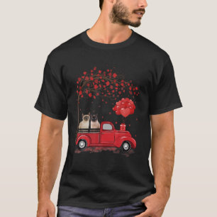 Funny Couple Siamese Red Truck Valentinstag T-Shirt