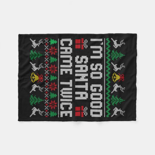 Funny Couple Ugly Christmas Sweater For Men Women  Fleecedecke (Vorderseite (Horizontal))