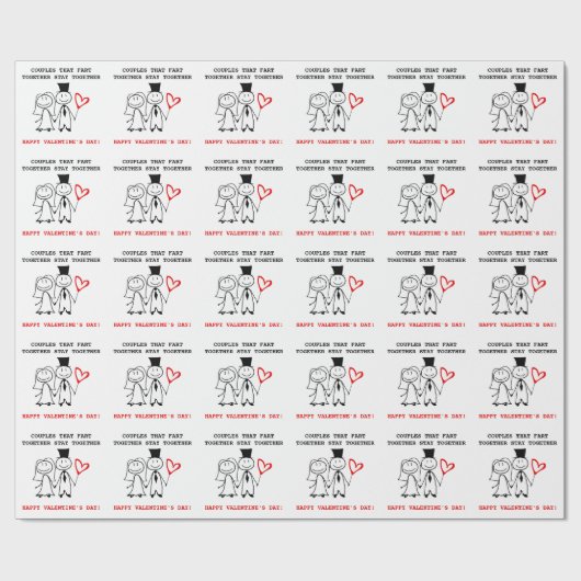 Funny Couple Valentinstag  Geschenkpapier (Flach)