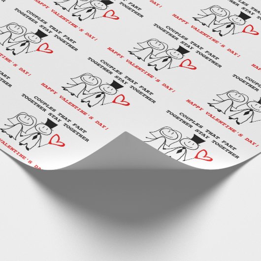 Funny Couple Valentinstag Geschenkpapier (Ecke)