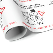Funny Couple Valentinstag Geschenkpapier (Rolleneckpunkt)