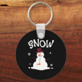 Funny Couples Christmas Party Snow Man Merry Xmas Schlüsselanhänger (Vorderseite)
