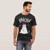 Funny Couples Christmas Party Snow Man Merry Xmas T-Shirt (Vorne ganz)