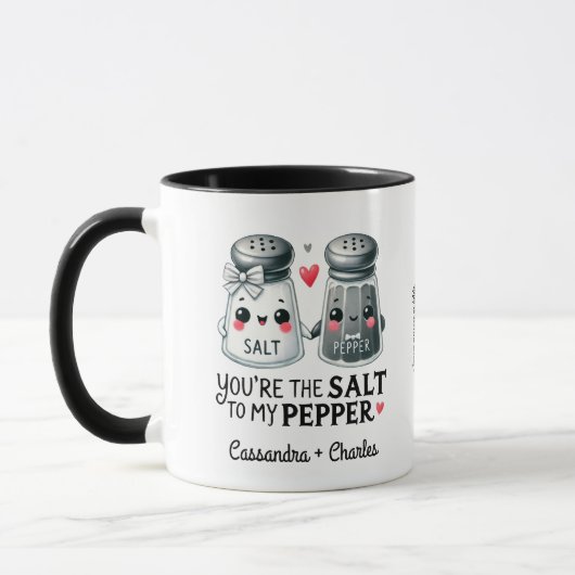Funny Couples Geschenk "Salz to My Pepper" Maßgesc Tasse (Links)