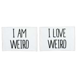 Funny Couples Pillowcase Set I Am/I Liebe Weiß Kissenbezug