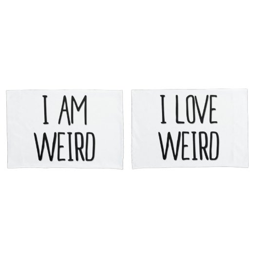 Funny Couples Pillowcase Set I Am/I Liebe Weiß Kissenbezug (Vorderseite-Set)