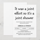 Funny Couples schwarz-weiße Babydusche Einladung (Vorne/Hinten)