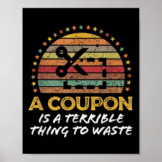 Funny Couponing, Coupon Clipper Money Sparquote Poster (Vorne)