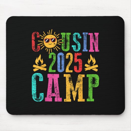 Funny Cousin Camp 2025 Camping Crew Sommerferien Mousepad (Vorne)