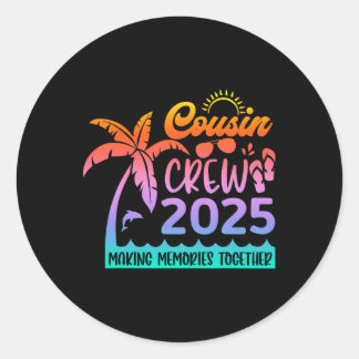 Funny Cousin Crew 2025 Summer Group Memorie machen Runder Aufkleber