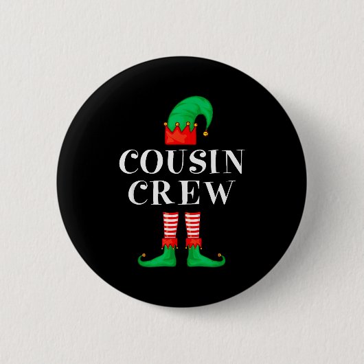 Funny Cousin Crew Elf Christmas Elf Cousin Sweater Button (Vorderseite)