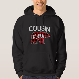Funny Cousin Crew Roter Karierter Bär Matching Chr Hoodie