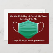 Funny Covid 12. Weihnachtsfeiertag Feiertagspostkarte (Vorne/Hinten)