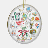 Funny Covid 19 2020 Weihnachten Erinnerungen Gold Keramik Ornament (Links)