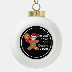 Funny Covid 19 Weihnachtsmannschaft Maske Gingerbr Keramik Kugel-Ornament
