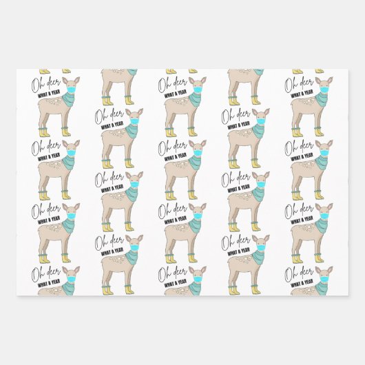 Funny Covid Animal Christmas Geschenk Wrap Set Geschenkpapier Set (Vorderseite)