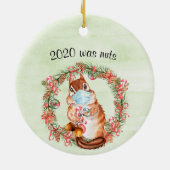 Funny Covid Chipmunk 2020 war Nüsse Keramik Ornament (Hinten)