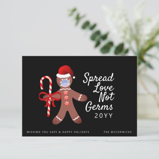 Funny Covid Christmas Gingerbread Mann Gruß (Stehend Vorderseite)
