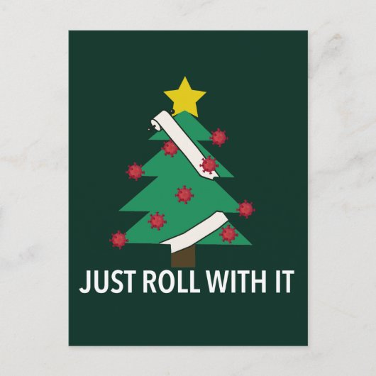 Funny Covid Christmas Tree Pun Postkarte (Vorderseite)