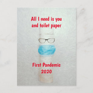 Funny Covid Erste Pandemie 2020 Toilettenpapier Postkarte