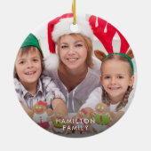 Funny COVID MERRY ChristMASK Foto Red Keramik Ornament (Hinten)