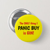 Funny Covid Panic Bug Gin Yellow Button (Vorne & Hinten)