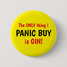 Funny Covid Panic Bug Gin Yellow Button