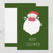 Funny Covid Santa masked Holiday Foto Card Einladung (Vorne/Hinten)