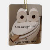 Funny Covid Weihnachts-Toilettenpapier Keramikornament (Rechts)