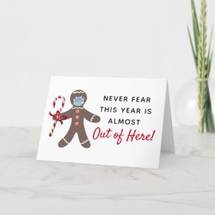 Funny Covid Weihnachtsgesicht Masked Gingerbread M Feiertagskarte