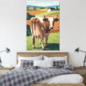 Funny cow 1930s WPA national parks style Leinwanddruck (Insitu (Schlafzimmer))