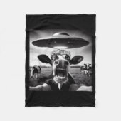 Funny Cow Abduction By Ufo Selfie - Hilarious Alie Fleecedecke (Vorderseite)
