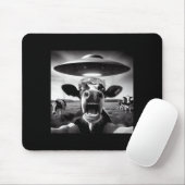 Funny Cow Abduction By Ufo Selfie - Hilarious Alie Mousepad (Mit Mouse)