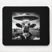 Funny Cow Abduction By Ufo Selfie - Hilarious Alie Mousepad (Vorne)