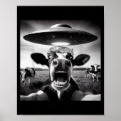 Funny Cow Abduction By Ufo Selfie - Hilarious Alie Poster (Vorne)