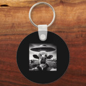 Funny Cow Abduction By Ufo Selfie - Hilarious Alie Schlüsselanhänger (Vorderseite)